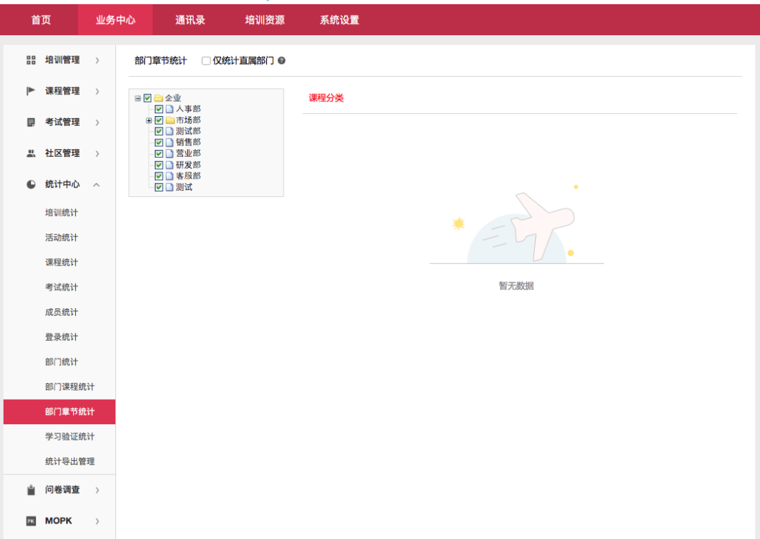 用魔学院申请企业培训补贴-部门章节统计